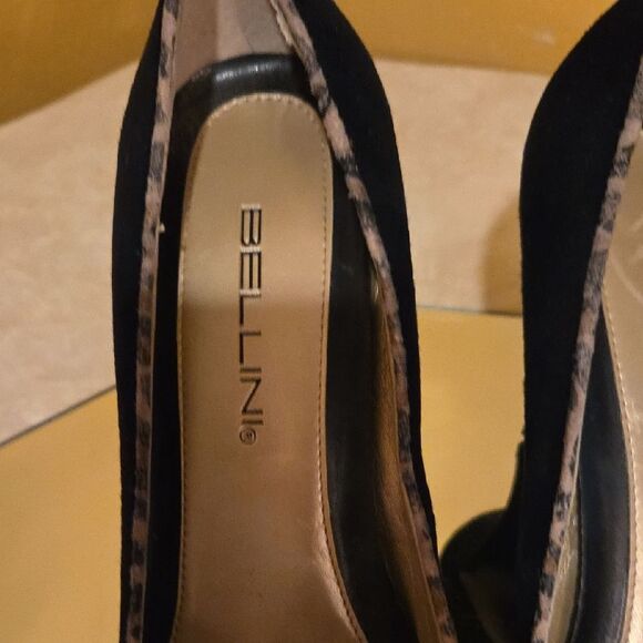 Bellini Elegant Black Women's Heels with Leopard Print Bow - Picture 7 of 9